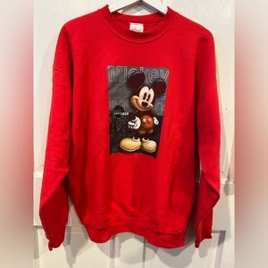 Vintage Disney Store Adult Unisex XL Red Mickey Mouse Sweater crew sweatshirt